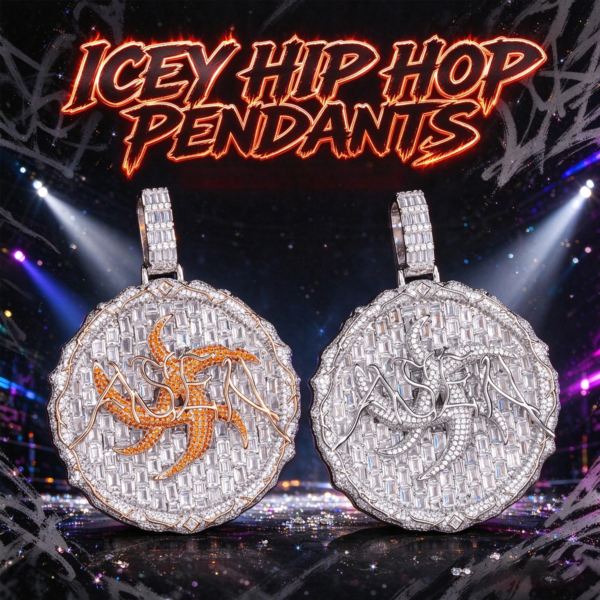 collar-hip-hop-con-colgante-de-disco-redondo-iced-out-para-hombre-diseno-de-espina-de-dos-tonos-con-circonitas-cubicas-estrella-en-espiral-con-letra-joyeria-de-rapper-para-fiesta