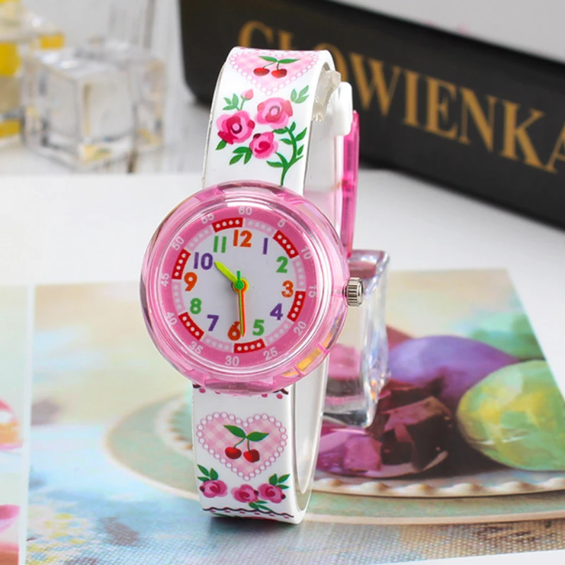 Relojes de cuarzo de dibujos animados para niños y niñas, relojes de animales lindos, moda informal, abeja, flor, reloj para estudiantes