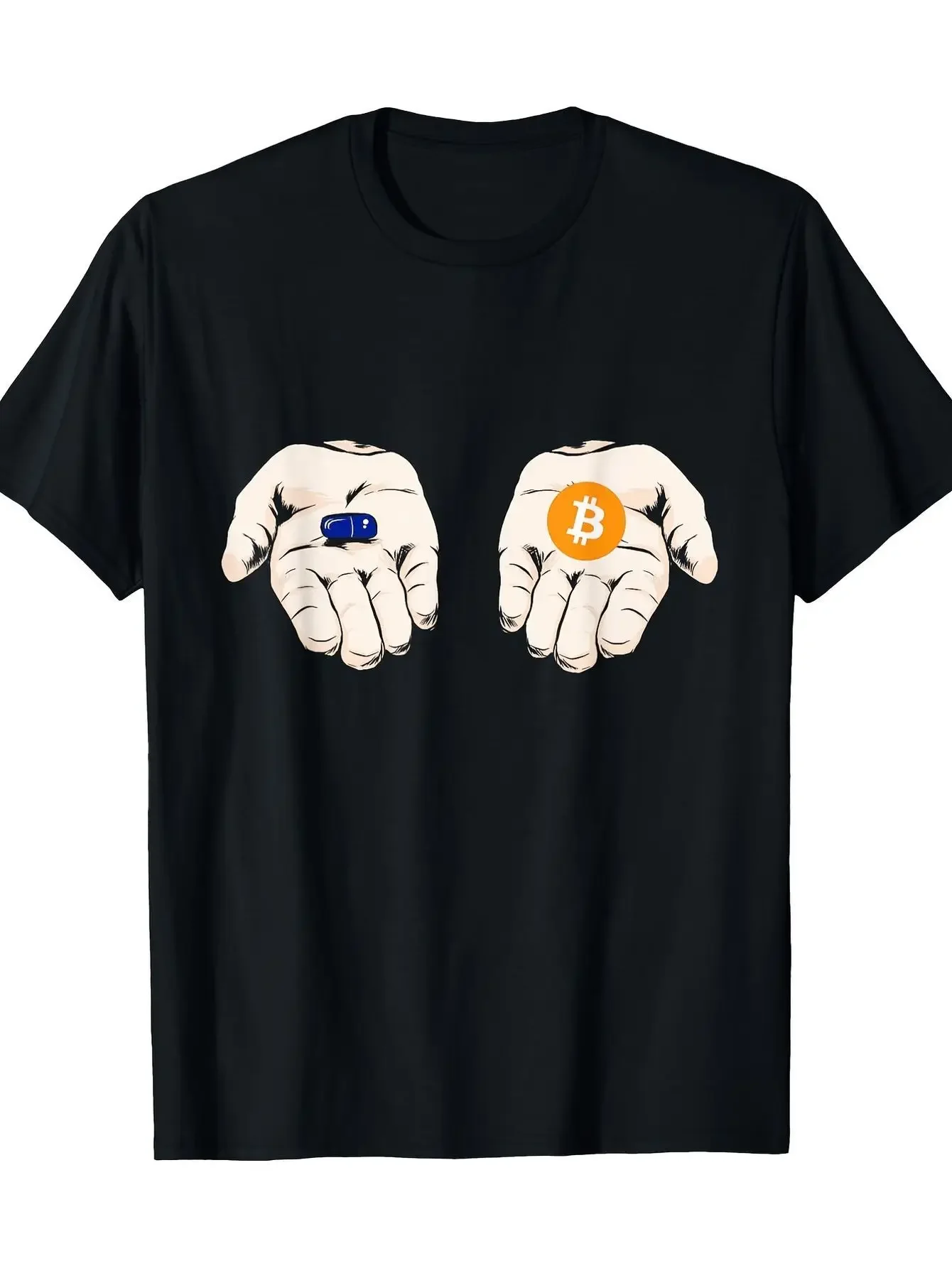 

Bitcoin T Shirt Bitcoin 100 Cotton Unisex T Shirt 180GSM Black Machine Washable Bitcoin Ethereum Symbol GraphicRound neckT-shirt
