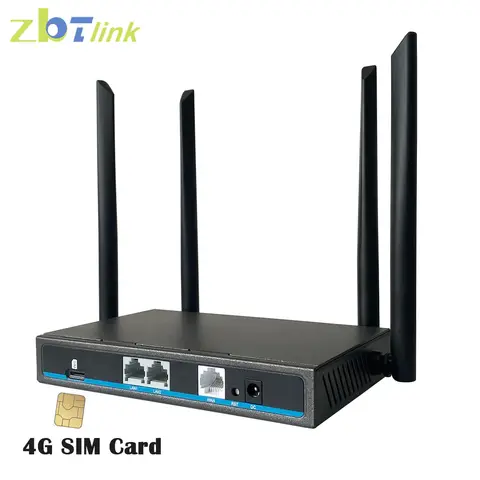 Zbtlink 고속 4G 와이파이 라우터 SIM 카드, 내부 모뎀, 300Mbps, 2 * LAN Openwrt 인터넷 안테나, 가정용 무선 Lte Roteador