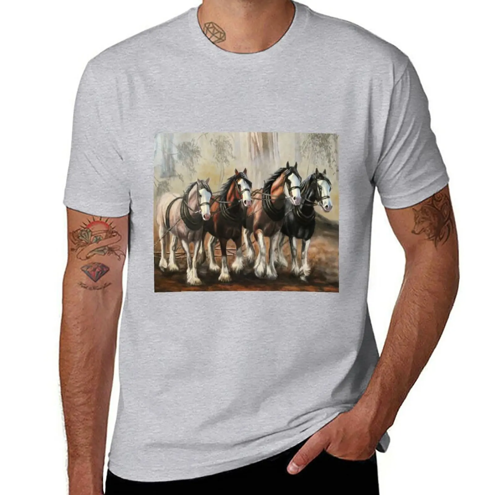 

New Clydesdale Horses T-Shirt black t shirts graphic t shirt customized t shirts Blouse black t shirts for men