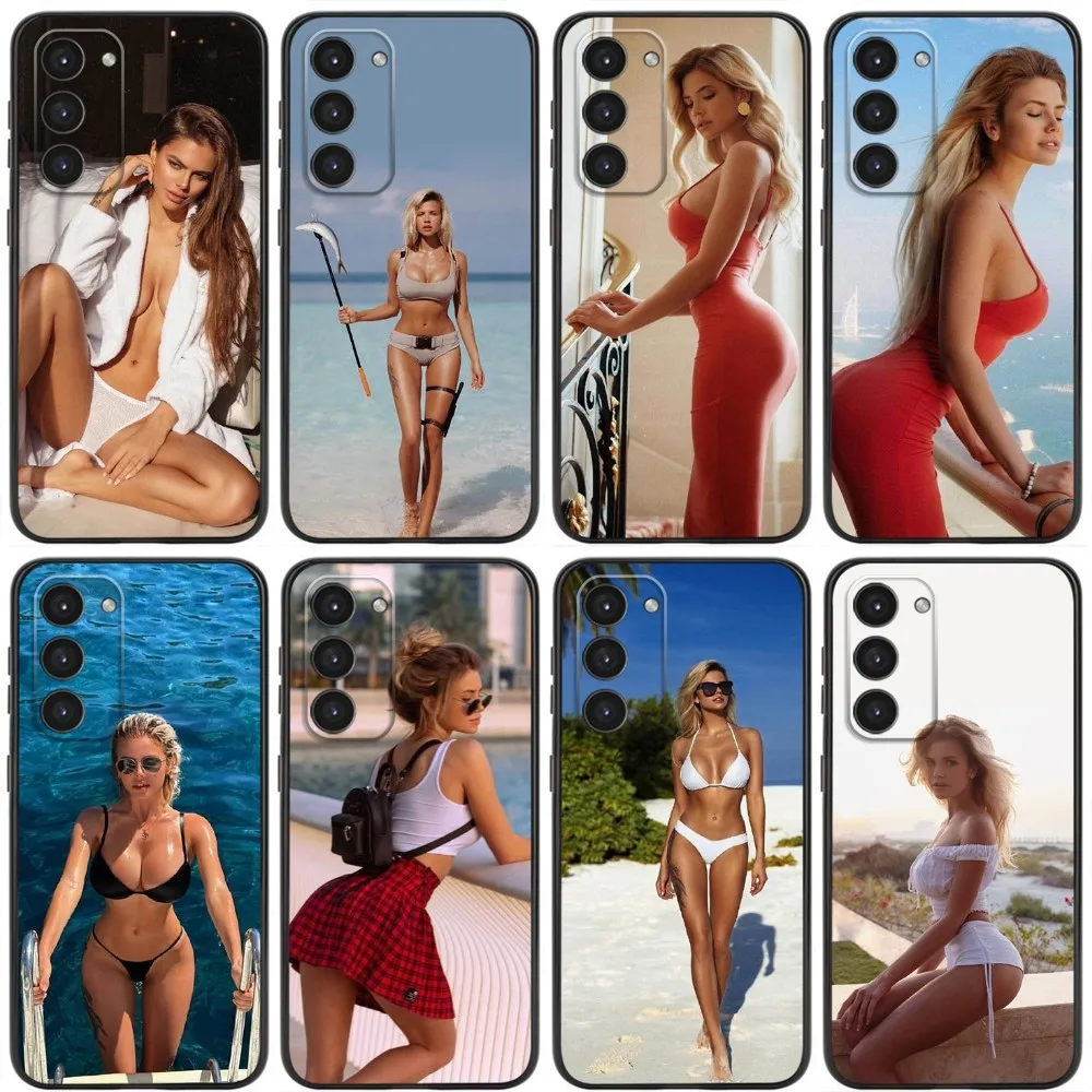 

Model Nata Lee Phone Case For Samsung Galaxy A20,A21s,A22,A31,A32,A52,A53,A72,73,A80,A91 Soft Liquid Silicone Black Cover