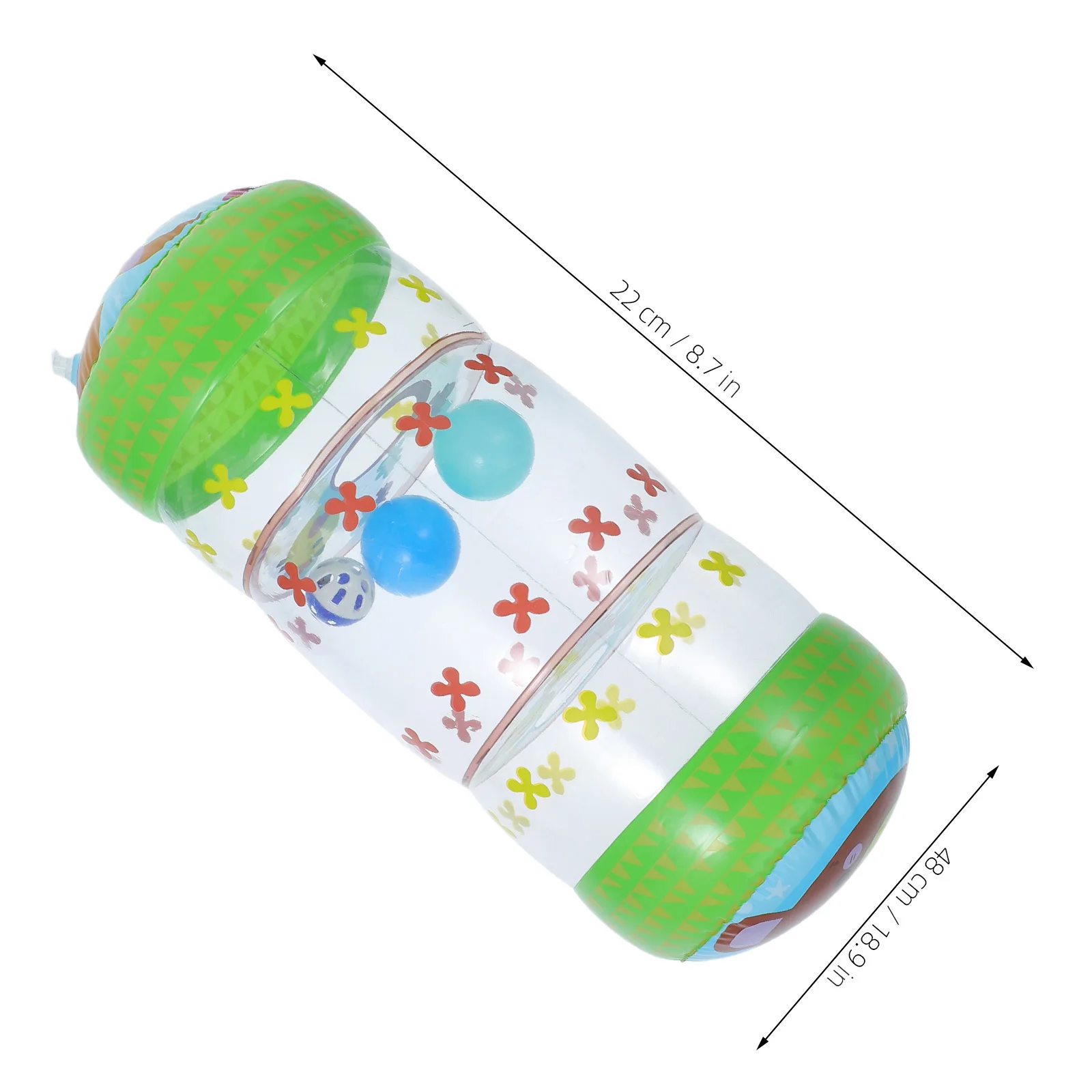 Boule de hochet gonflable colorée pour bébé, développement sensoriel des compétences motrices, cloche roulante intérieure pour bébé
