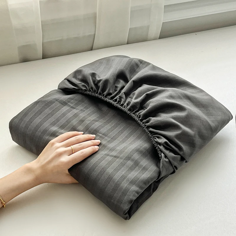 Fitted Bed Sheet with Elastic Band Solid Color Soft Mattress Cover for Single Double King Queen Bed 90/120/140/150/160/180x200cm