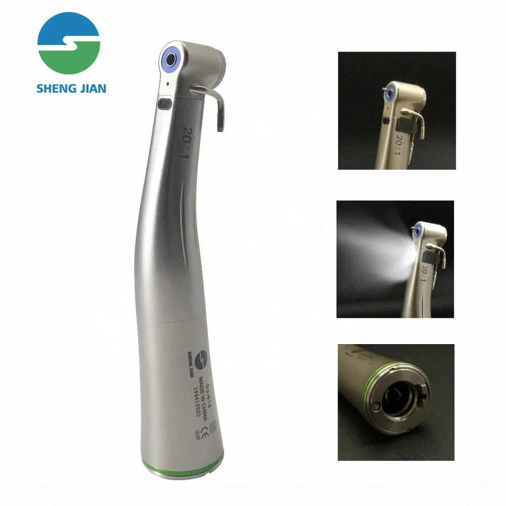 SHENGJIAN High Quality Fiber Increasing Contra Angle Den tal Handpiece High Quality 20:1 Contra Angle Push Button