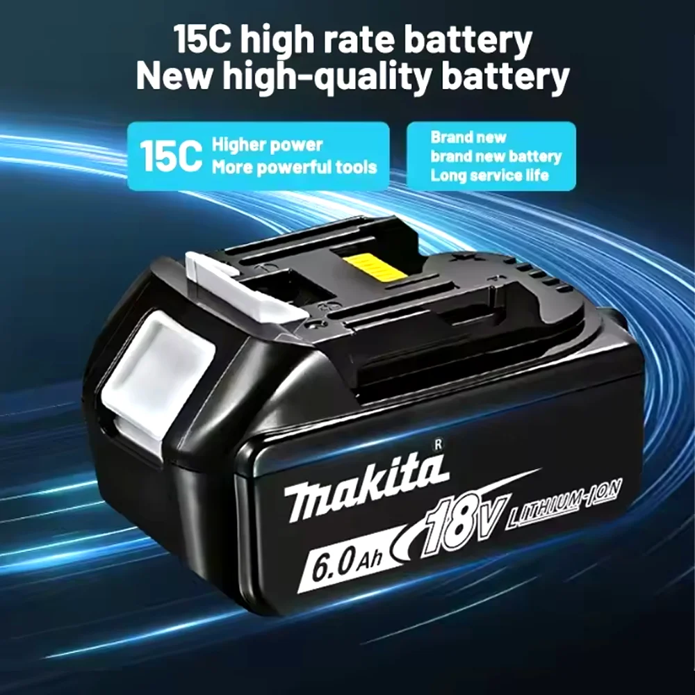 6AH Original Makita 18V batteries for Makita replacement batteries BL1830B BL1850B BL1860B BL1815 BL1830 BL1840 ,with charger
