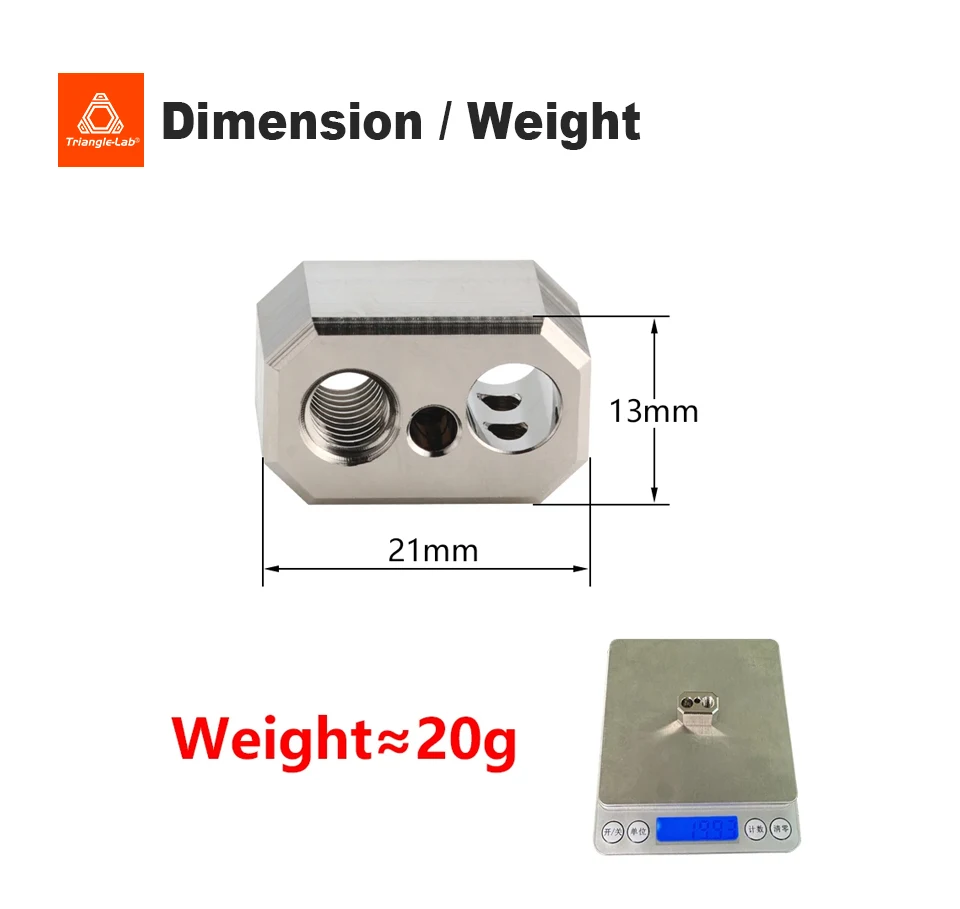 C Trianglelab PRUSA MK4 Kupferlegierung Vernickelte Heizblock-Socken Titanlegierung NCB V6 Düsenadapter Heatbreak Hotend Kit – Detail 3