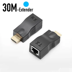 1 Pair RJ45 4K HDTV Extender Extension Up to 30m Over CAT6/5E Network Ethernet LAN TX RX Adapter for HDTV DVD PS3 STB