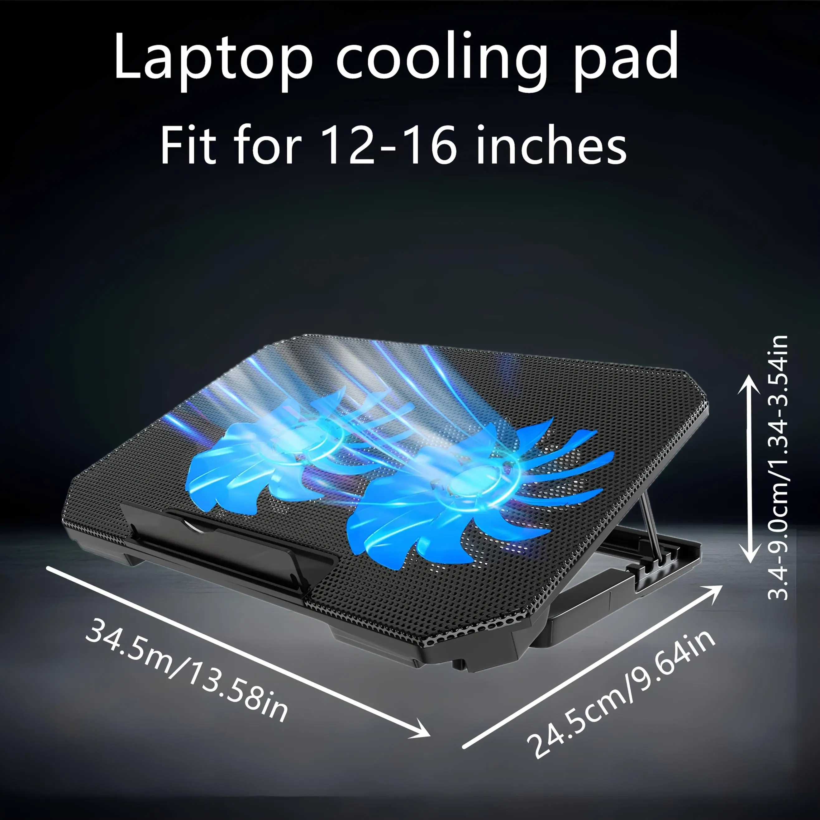 USB-Gaming-Laptop-Kühlpad mit verstellbarer Halterung – blaues LED-Lüfterdisplay, kompatibel mit 11-17-Zoll-Laptops, langlebige Struktur, geeignet für Hochleistungsspiele und mehrere Aufgaben, Notebook-Kühler, mehrfach verantwortliches Zubehör, robuste Struktur, ferngesteuertes Personal