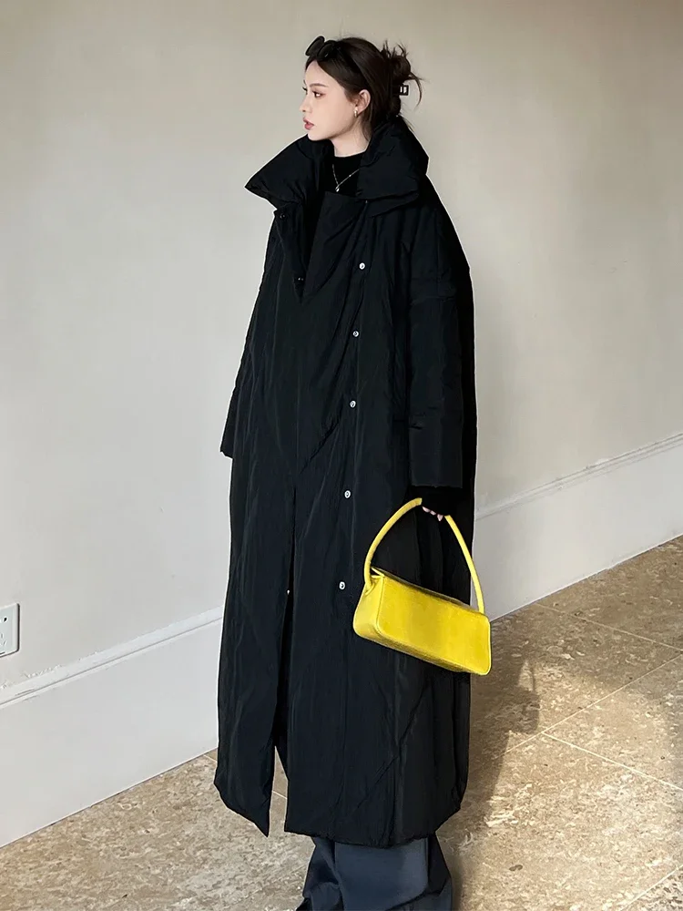 Casaco de inverno feminino jacquard de algodão de comprimento médio solto coreano sle acima do joelho na moda colete alternativo