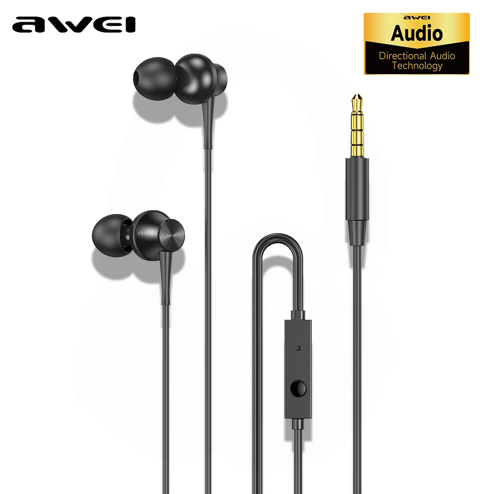 

Awei PC-1 3.5mm In-Ear Wired Earphones Mobile Wired Earphone Sport Headphone With Microphone For Phone Stereo Super Bass Earbuds
