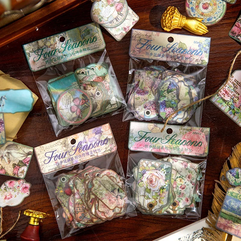 Mr. Paper Vintage Scrapbooking Paper Set, DIY Journaling e Decorações, 50pcs