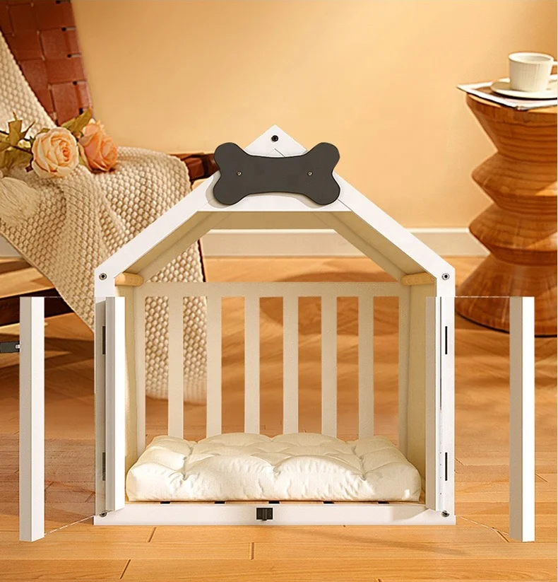 

Modern Wood Dog Crate Dog Furniture Indoor Outdoor Dog Kennel Pet House Wood Animal Cage with Door