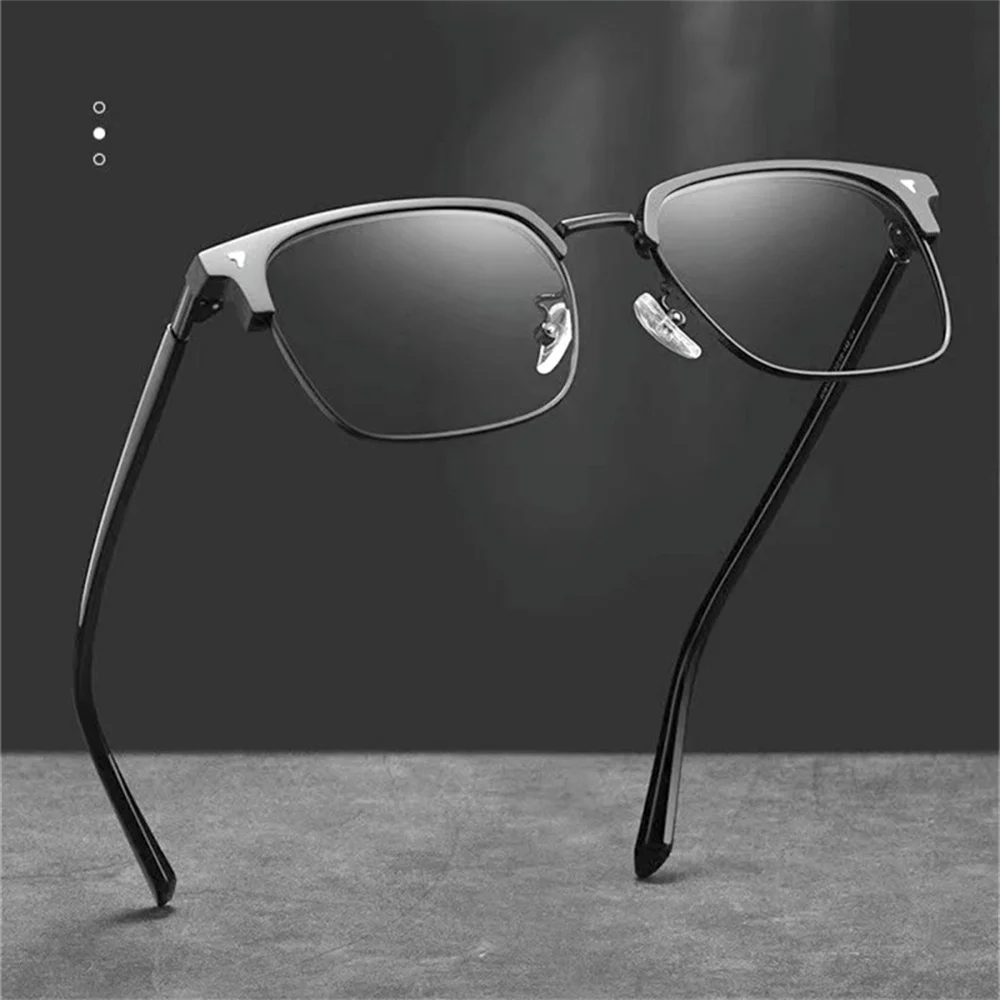 2024 New Retro Personality Eyebrow Frame Female Leisure Trend Half Frame Anti Blue Light Glasses Classic Flat Light Glasses