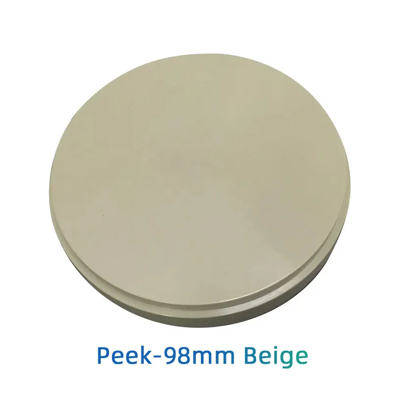 

Beige PEEK Block 98x12/14/16/18/20mm Dental CAD CAM PEEK For Dental Implant Denture Framework Crown Bridge Low Density