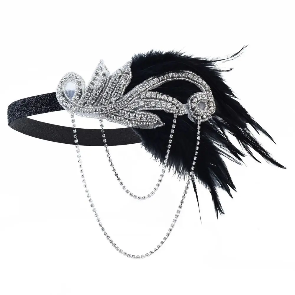 

Headwear Stage Performance Hair Band Sequin Hair Band Feather Headwear Korean Style Headband Masquerade Party Hair Accessories