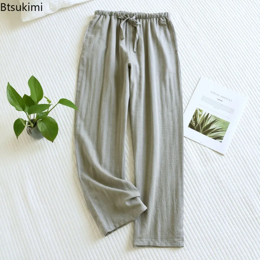 

New 2025 High Quality Sleepwear Pants for Couple Lovers Cotton Homewear Pants Sleep Bottoms for Men and Women Pajamas Trousers