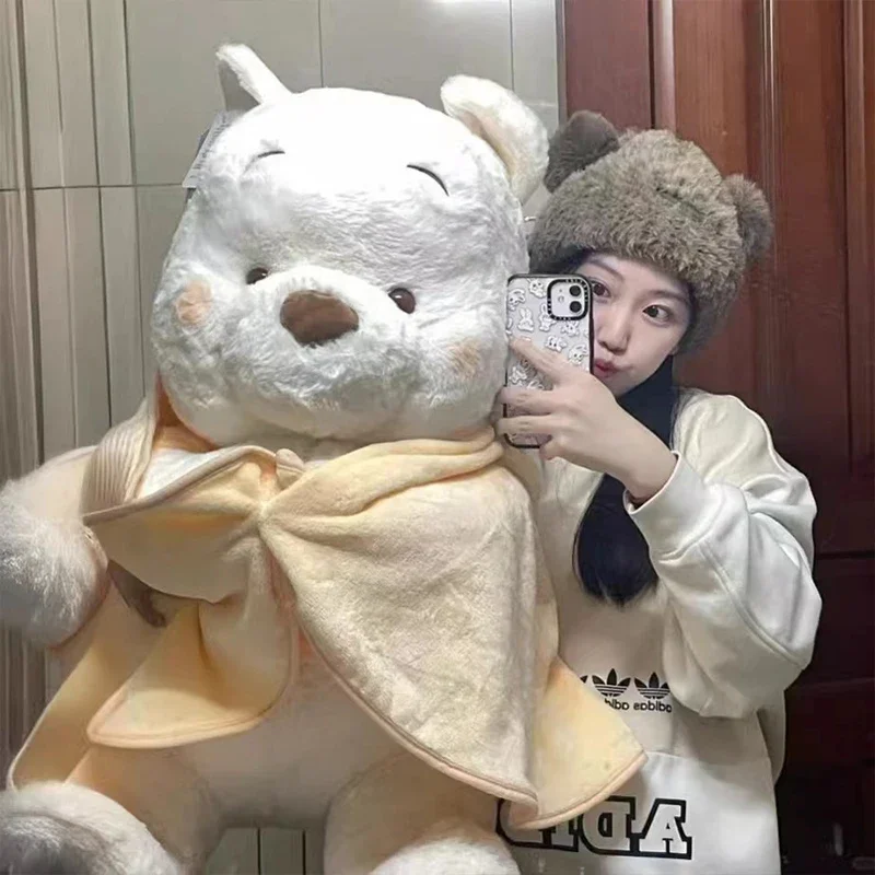 25CM-70CM Disney Winnie The Pooh Bear Doll Winter Limited Cartoon Plush Toy Cute Anime Kawaii Companion Children\'s Birthday Gift