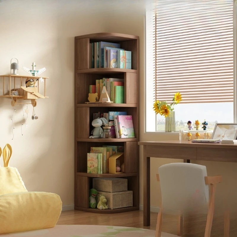 

Corner bookshelf, floor-to-ceiling household corner shelf against the wall, simple corner bookcase for multi-layer storage in th