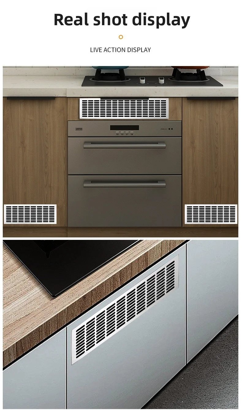 1 Stück Lüftungsgitter, Breite 300 mm, Aluminiumlegierung, atmungsaktives Netz, Länge 300-500 mm, Schrank-Lüftungsnetz, Lochabdeckung, Hardware – Detail 9