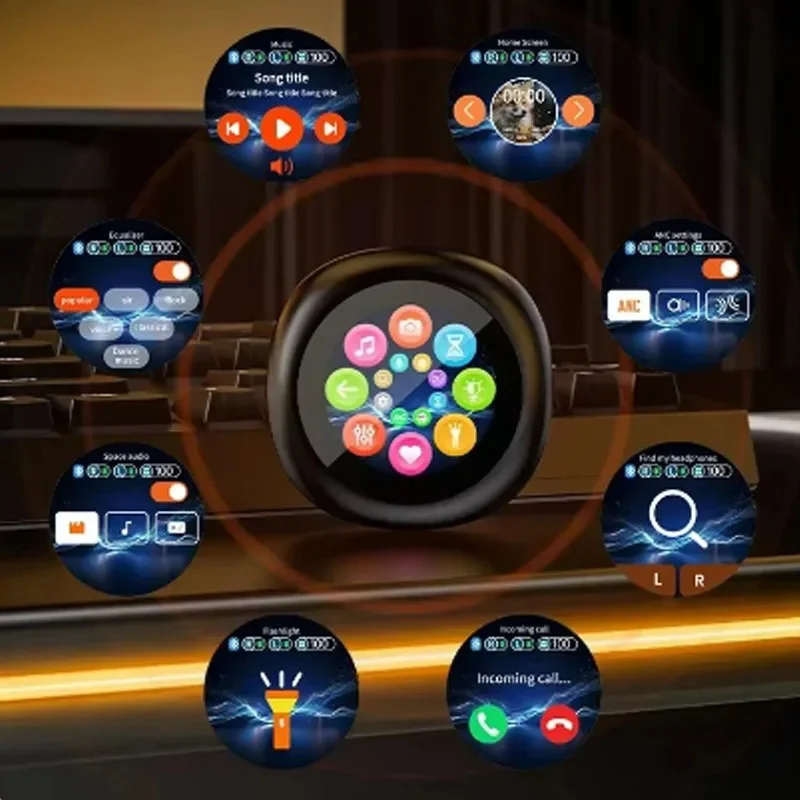 كول بلوتوث ياربود TWS سماعة ANC ENC شاشة تعمل باللمس الأذن براعم الفيديو التبديل الضوضاء تقليل SMS دفع سماعة لشاومي آيفون 17