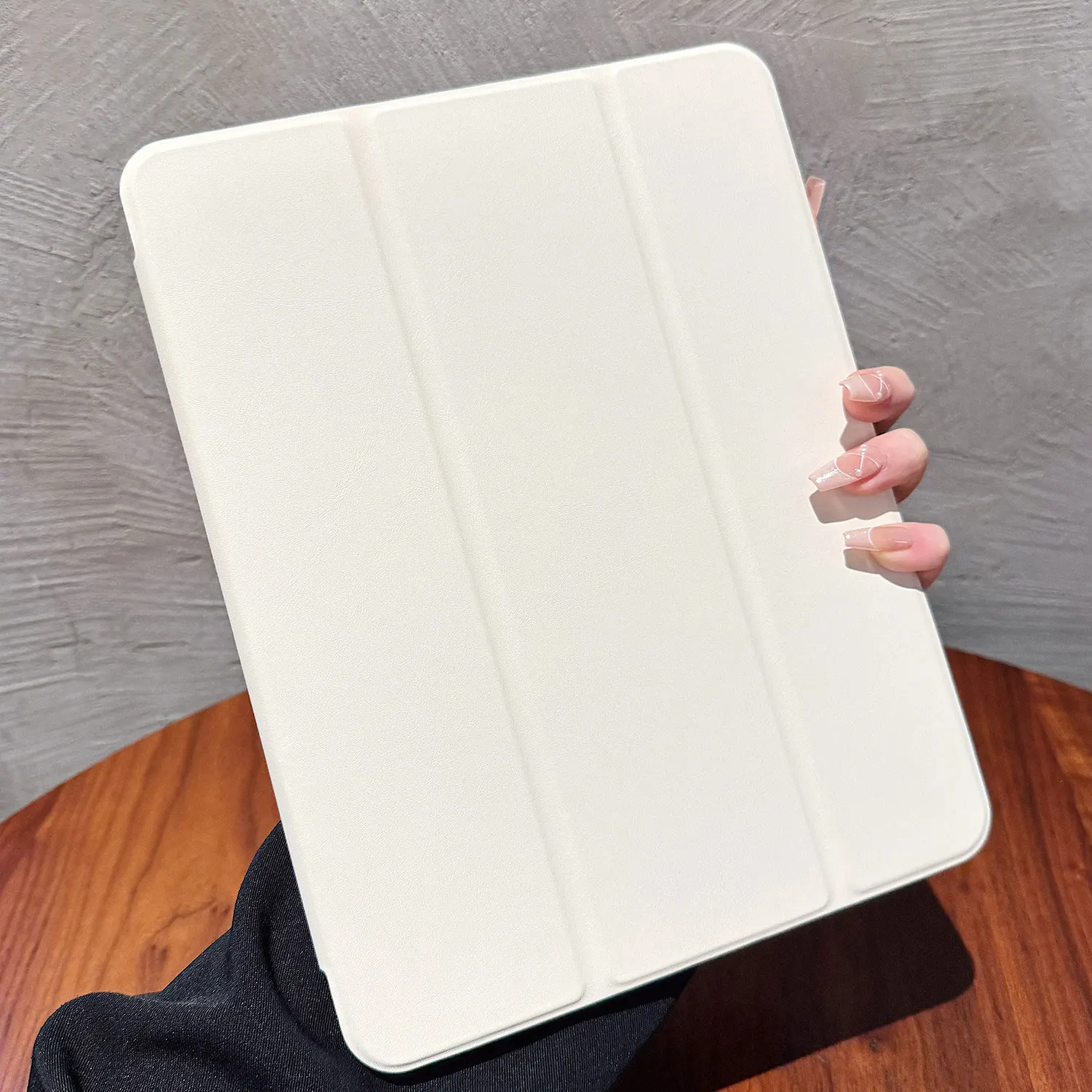 New White Solid Color Tablet Case For iPad Pro 11 12.9 13 A16 M2 M4 M3 M5 8.3 9.7 10.2 5/6/7/8/9/10/11th Mini Air 3 4 5 6 Cover