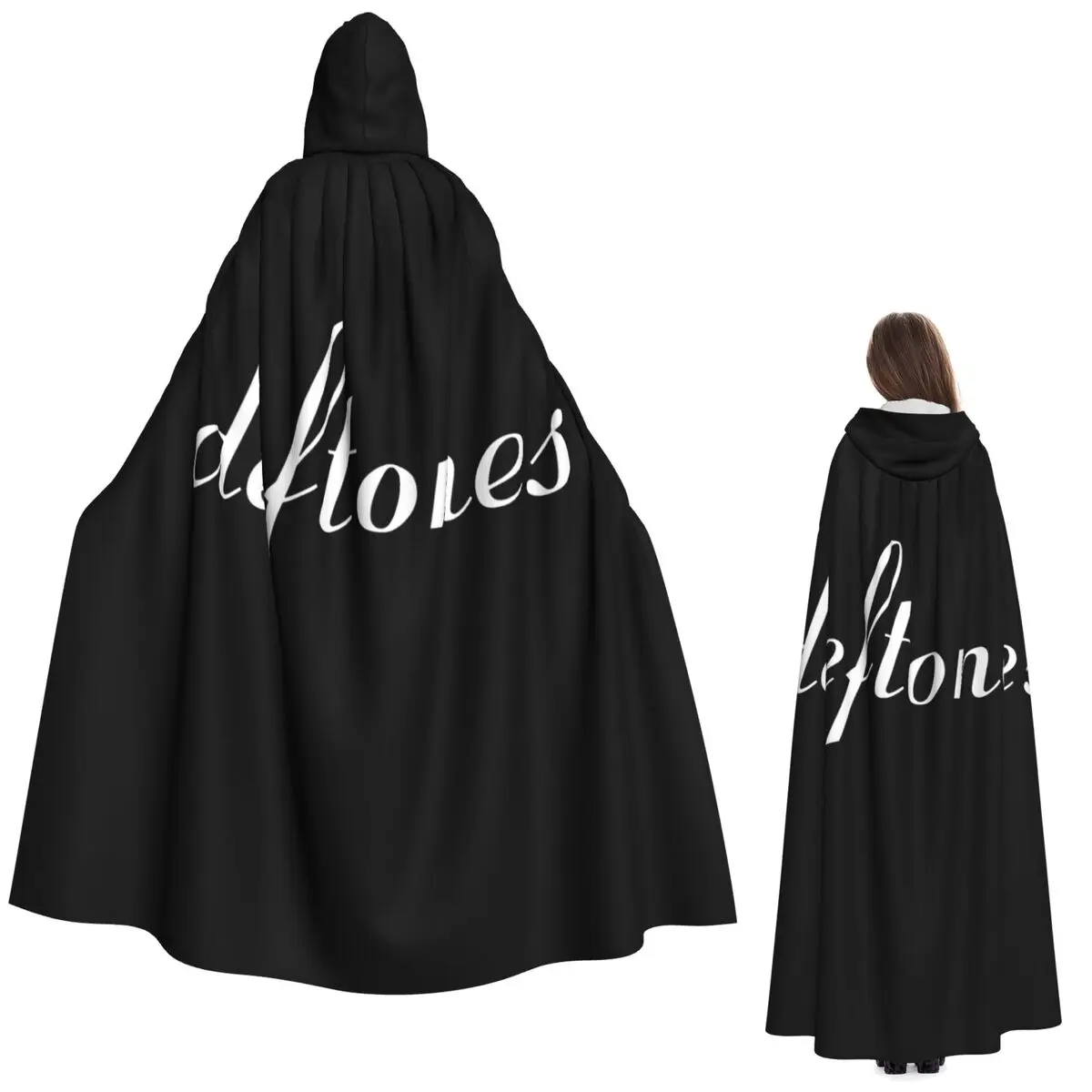 

Metal Punk Rock Deftones Long Hooded Cloak Witch Medieval Costume Cosplay Cape HalloweenCoat Adult Unisex