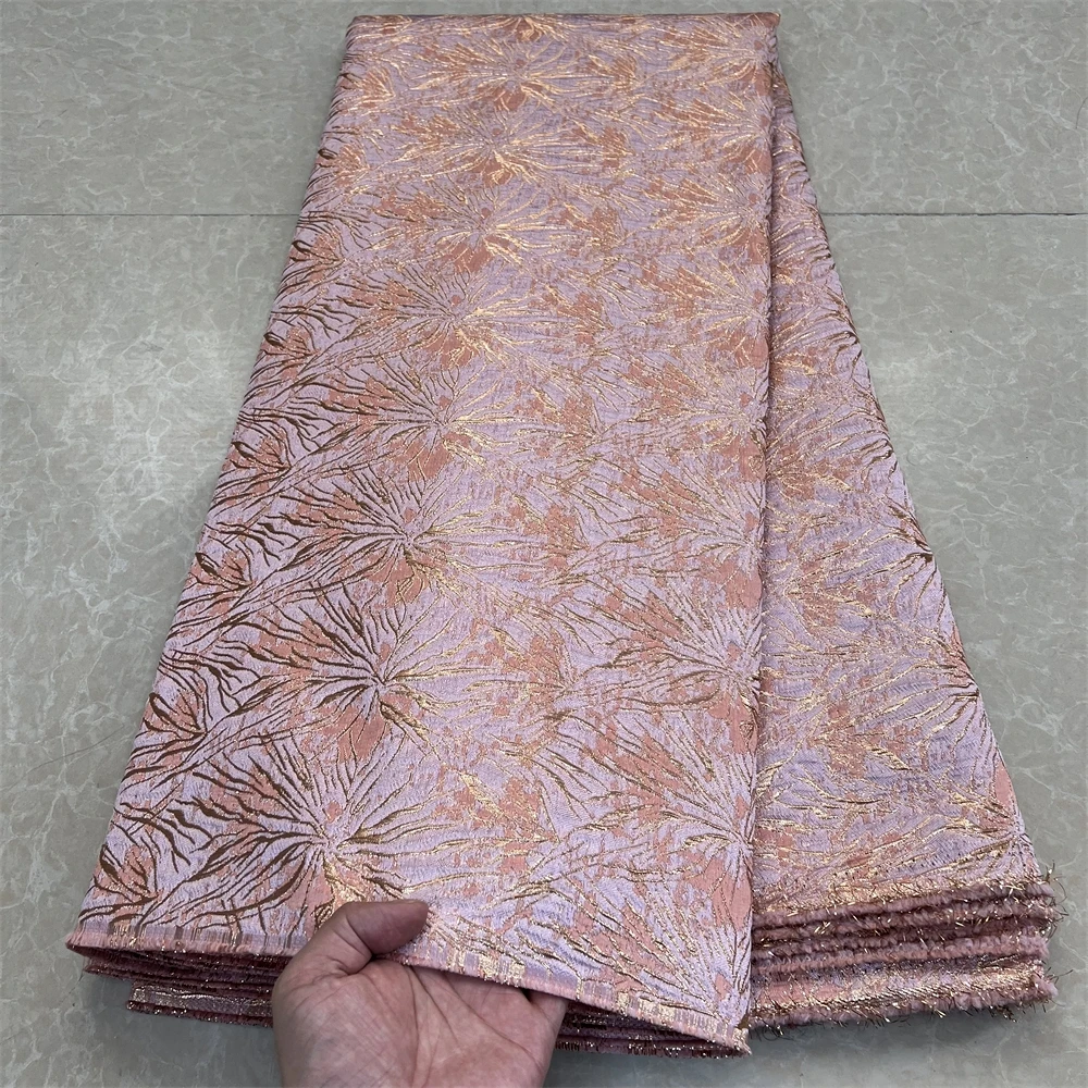 Imagem -05 - Tecido Floral Francês Africano Renda Jacquard Brocado para Costura Festa de Casamento Novo 2024