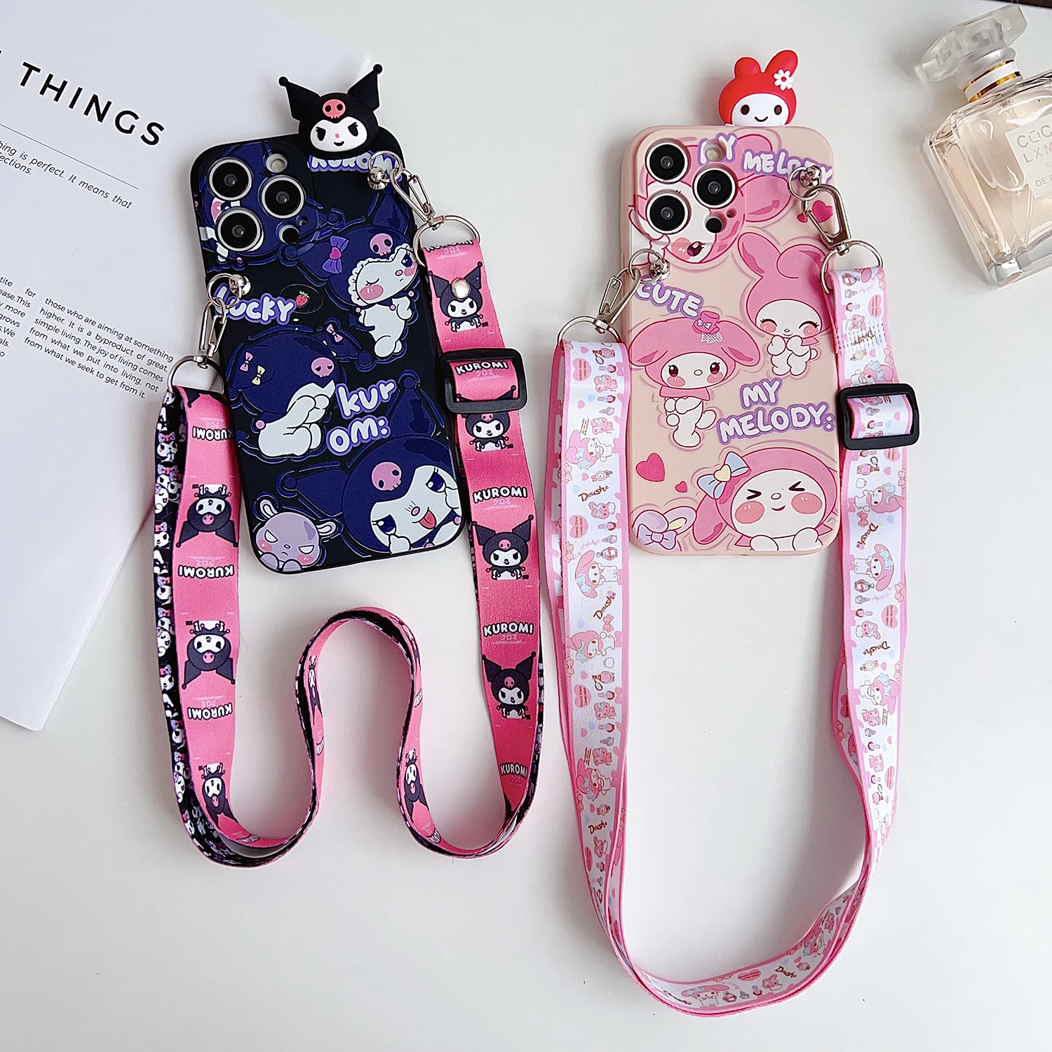 For Samsung Galaxy S8 S9 S10 S20 S21 S22 S23 S24 S25 Plus Ultra FE Note 8 9 10 20 Shy Kuromi Case With Holder Rope - náhled 3