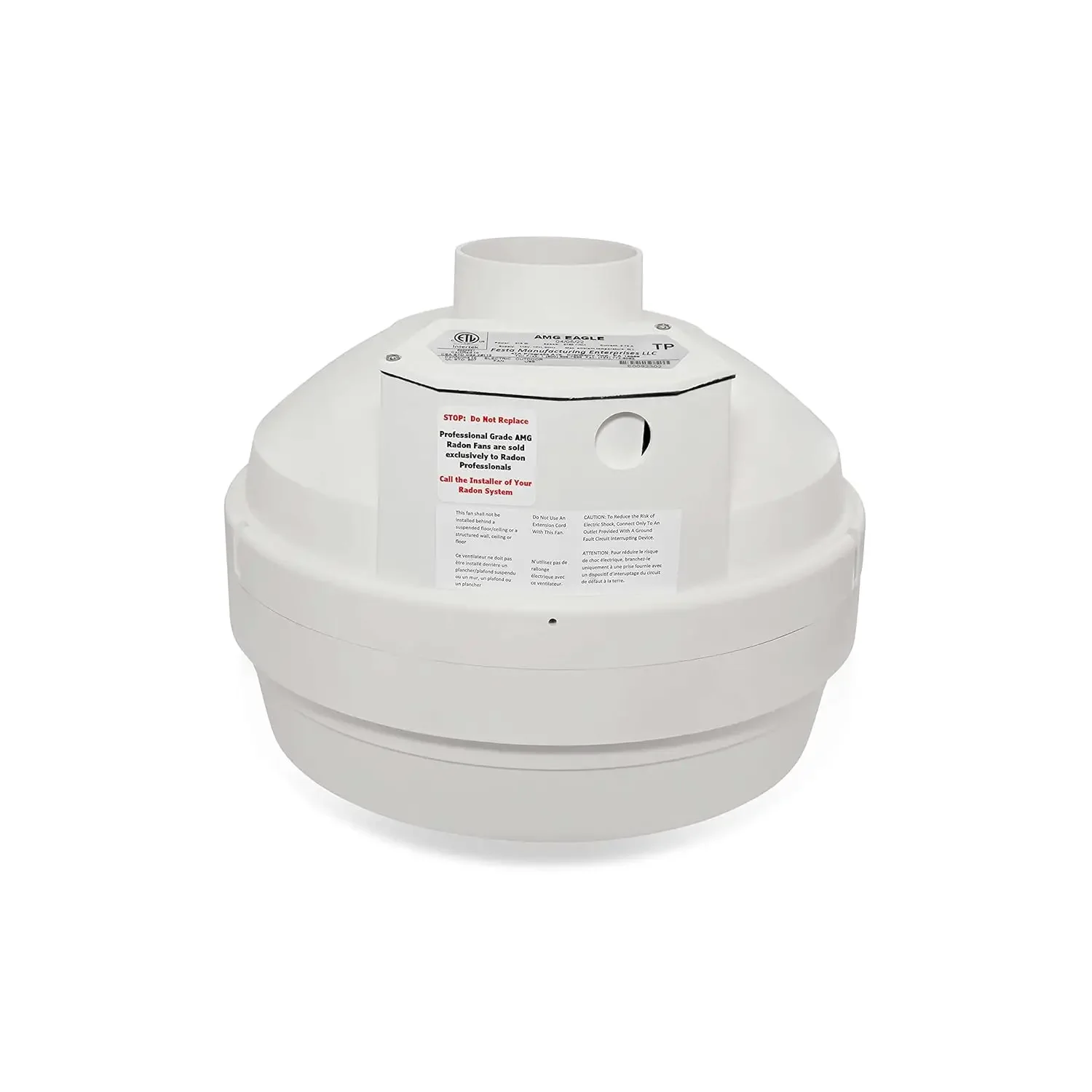 

Radon Fan - Quiet and Energy Efficient 241 CFM Radon Mitigation System Inline Fan - 3" Electric Waterproof