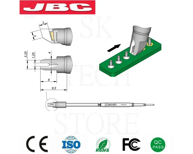 

JBC Soldering Iron Tips Specialized Replaceable Adapter For JBC T245-A Handle C245654 C245754 C245651 C245667 C245-669 C245-751