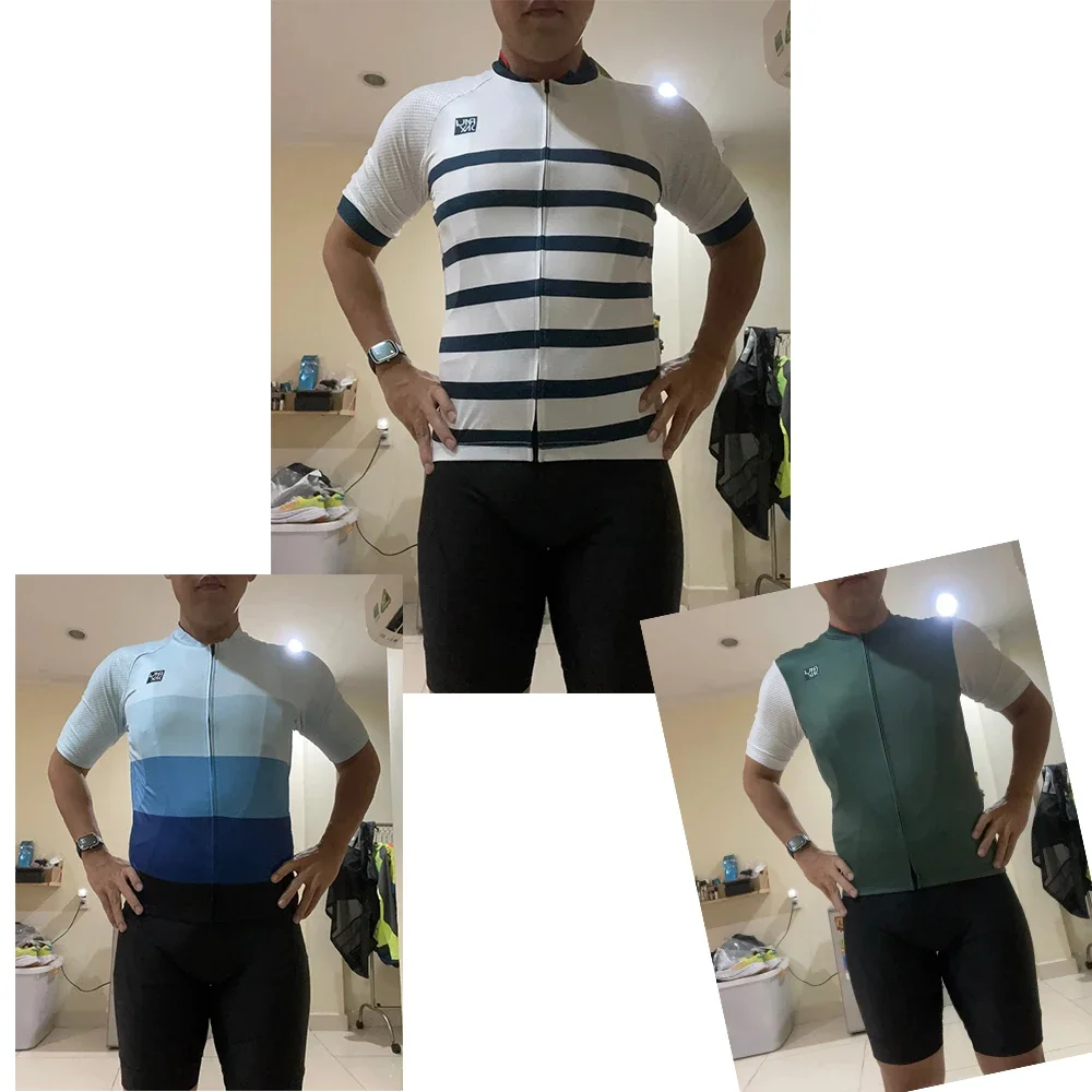 Raudax Herren Kurzarm-Radbekleidung Ropa Ciclismo Sommer-Radtrikot Triathlon-Fahrradtrikot Uniform Radsport-Set – Detail 1