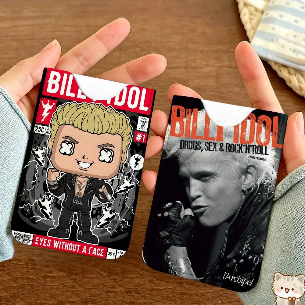 1pc B-Billy Singer I-Idol Ultra-Thin Mini Leather Card Holder Wallets for Men Women Lightweight Soft Genuine Leather Credit Card