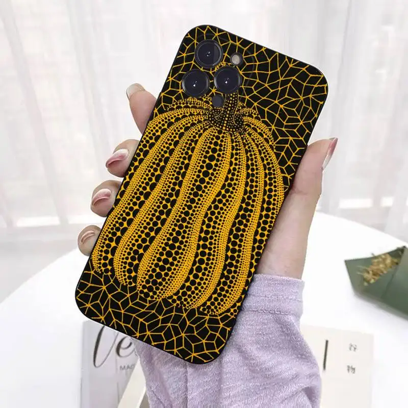 Yayoi Kusama Pumpkin Phone Case for iPhone 11 12 13 Mini Pro Max 8 7 6 6S Plus X 5 SE 2020 XR XS Funda Cover