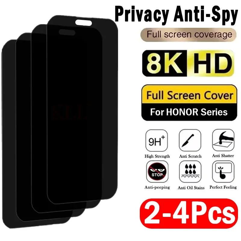 

2-4Pcs Privacy Anti-spy Tempered Glass For Honor X8b X7b X6b X5b Plus X7c Screen Protector For Honor Play 9C 9T 8T 7T Pro Film