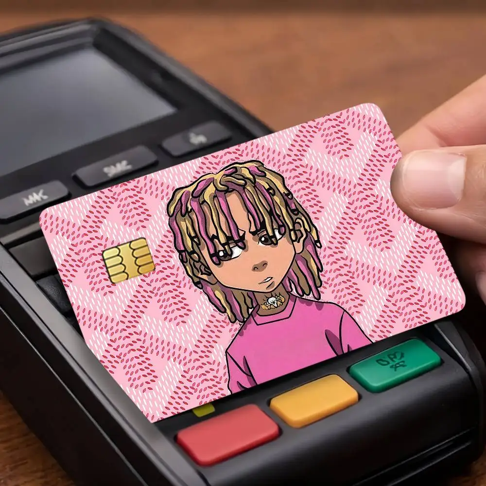 Rapper L-Lil Pump Hip Hop Credit Card Public Transportation Cards Protective Sticker Waterproof Card Face Decoration 4PCS