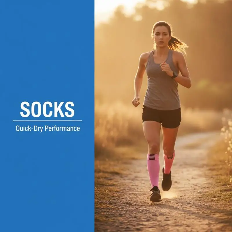New 1 Pair Cycling Socks Running Quick Dry Medium Cylinder Men And Women Sports Fitness In The Tube