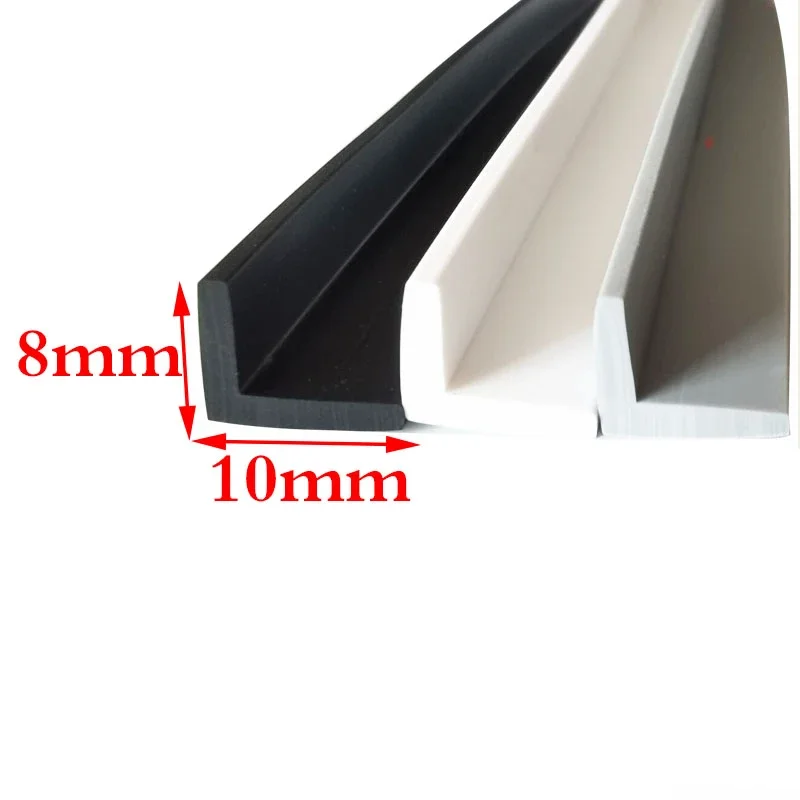 Custom Rubber Angle Corner Protecor Edge Encloser Shield Collision Avoidance Gasket L Strip 8x10mm White Black Gray