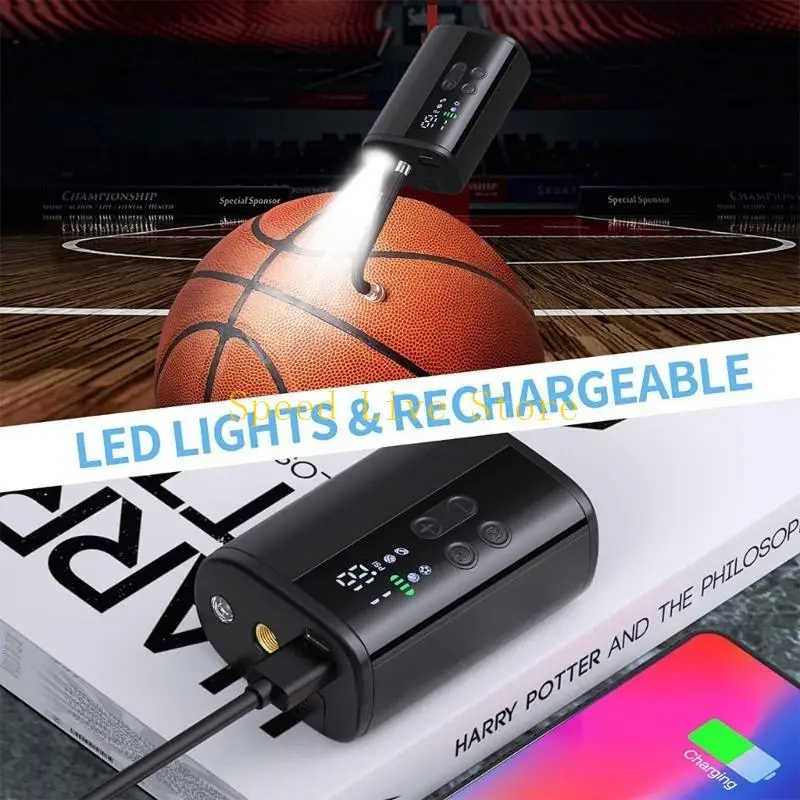 547C Electric Air Pump Inflates Deflates Car Tire-Ball Balloon for Soccer Volleyball
