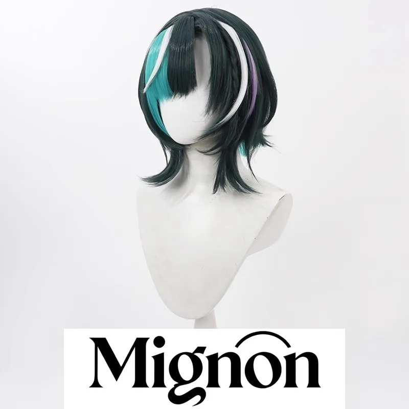 VTuber Rindo Chihaya cosplay perruque multicolore reflets cadeau d'Halloween