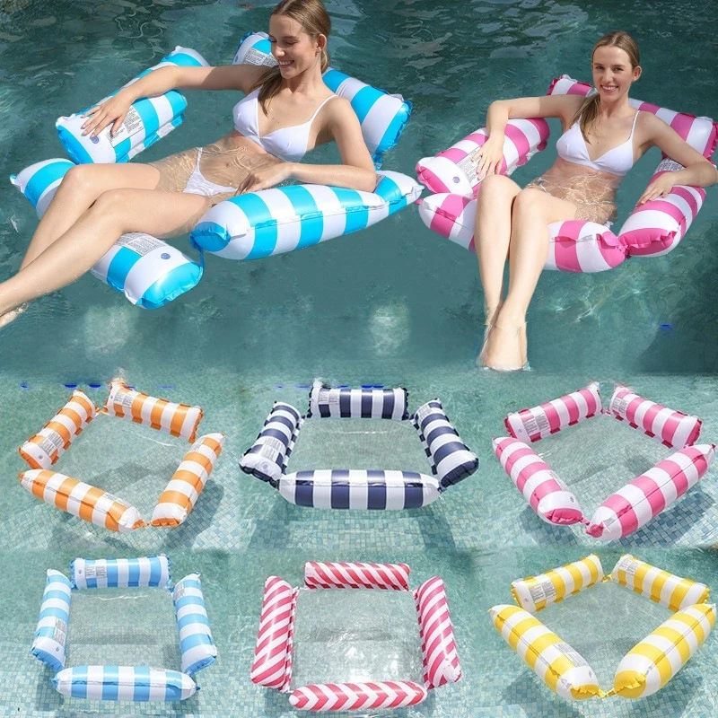 

New Water Hammock Recliner Inflatable Floating Swimming Mattress Sea Swim Ring Swimming Pool Party Toy Recliner Swimming
