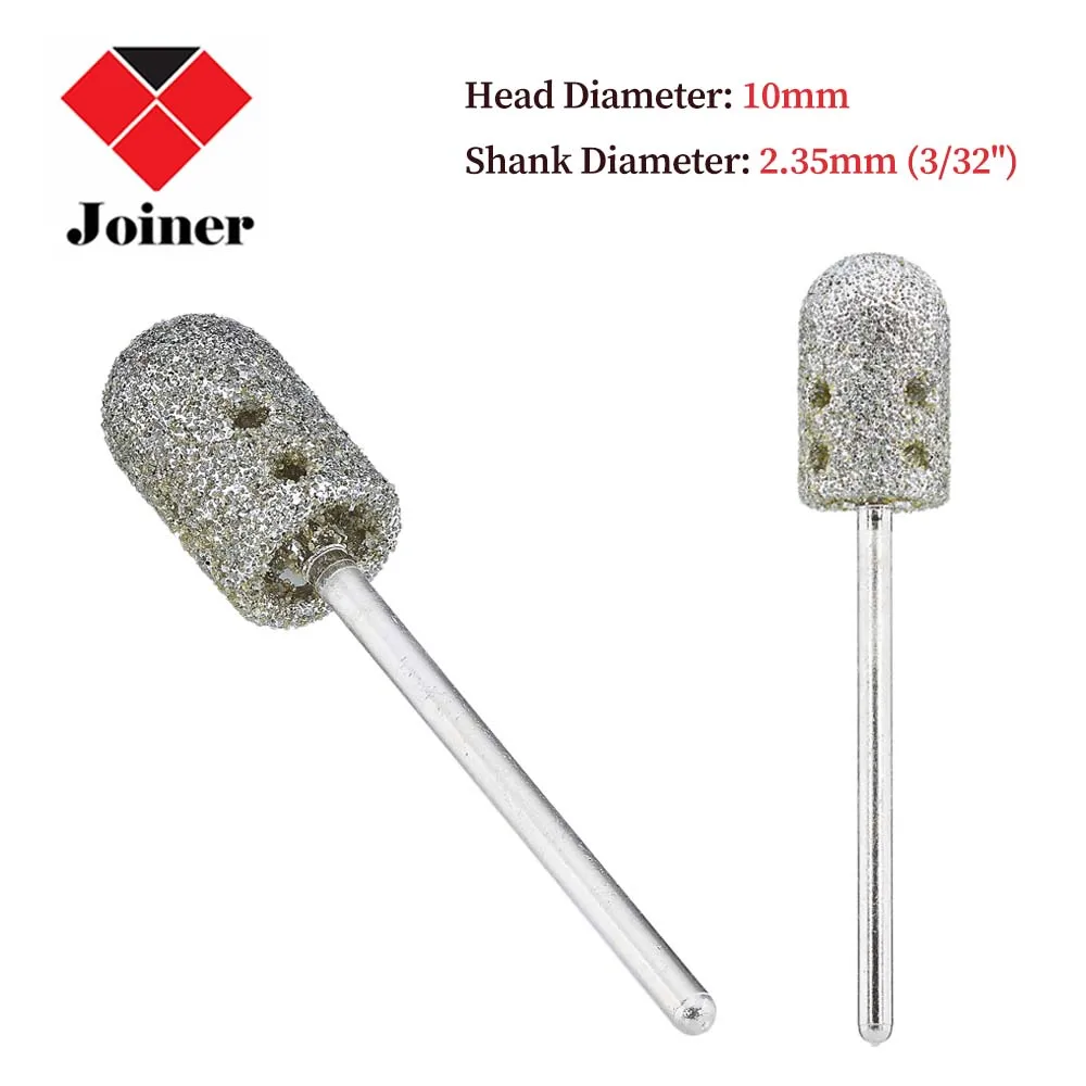 

10mm Diamond Round Burr Cuticle Nail Drill Bits 3/32" Shank Pedicure Drill Bit Manicure Nail Tool Accessories for Feet Polishing