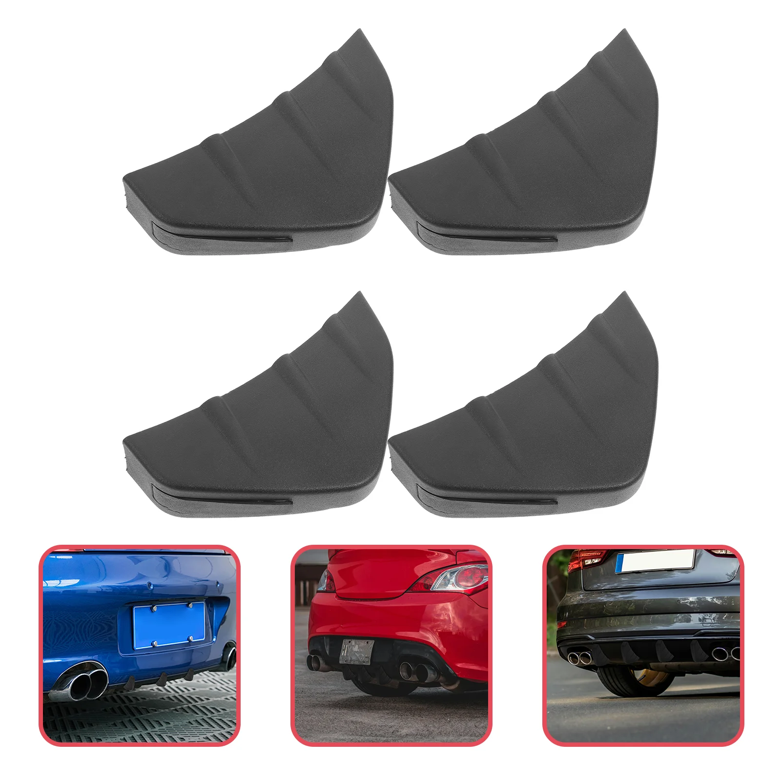 4 Pcs Small Encirclement Car Spoiler Diffuser Pp Automotive Exterior Accessories