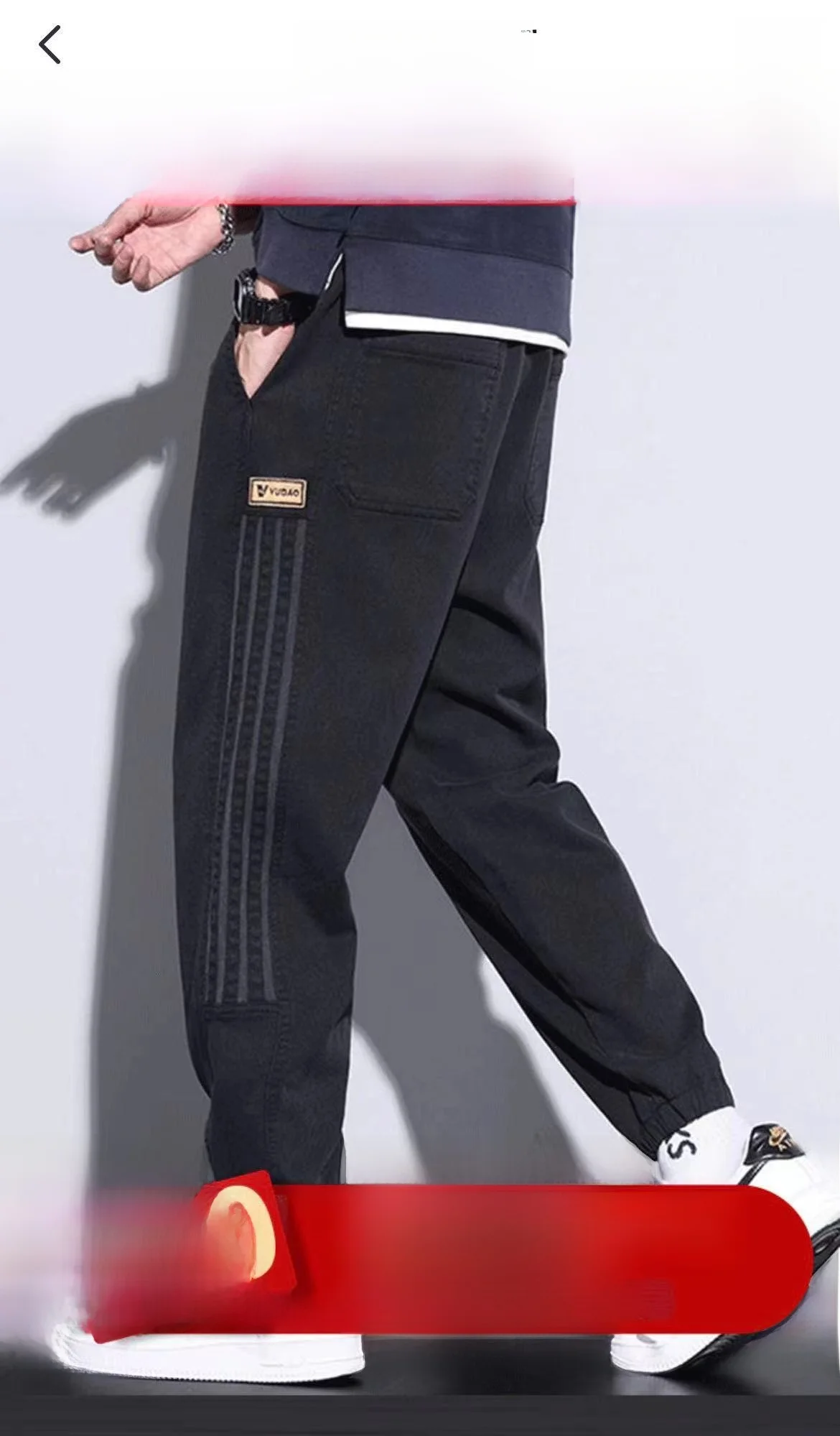 

Harlem Sle Casual Pants Autumn Winter Thiened Straight Leg Trousers Elastic Waist Dstring Closure Men's Jeans