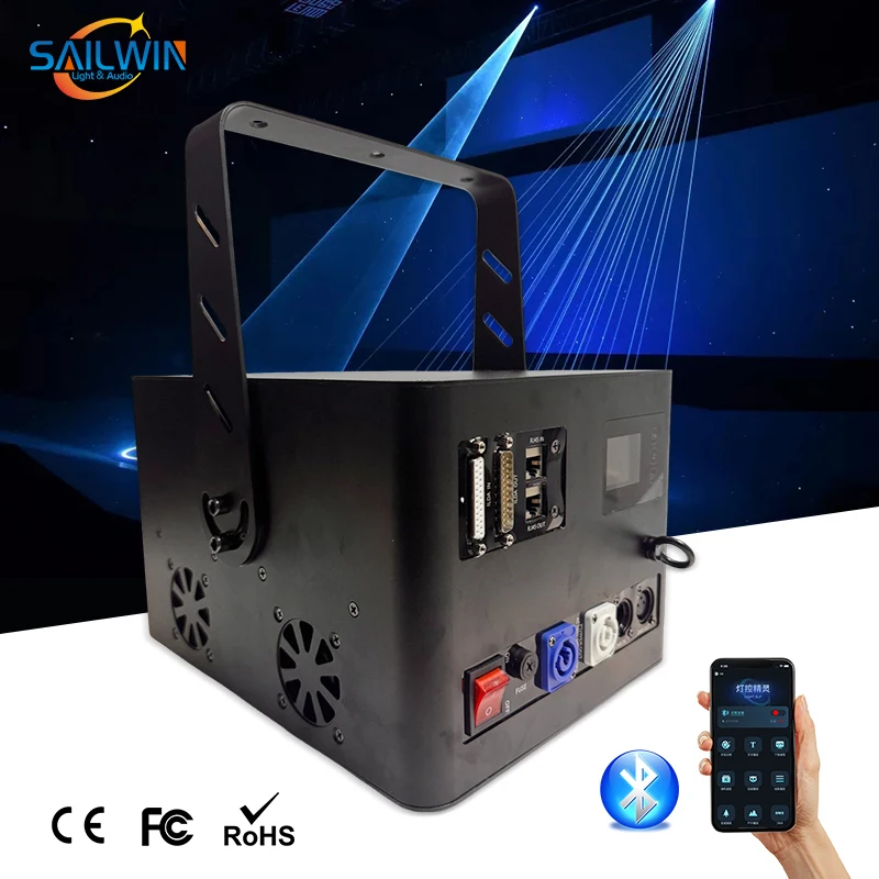 10W 15W RGB Bluetooth APP Laser Show ILDA 3D Laser Projector Party Disco Stage Full Color Lazer Animation Dj Laser Lights CE