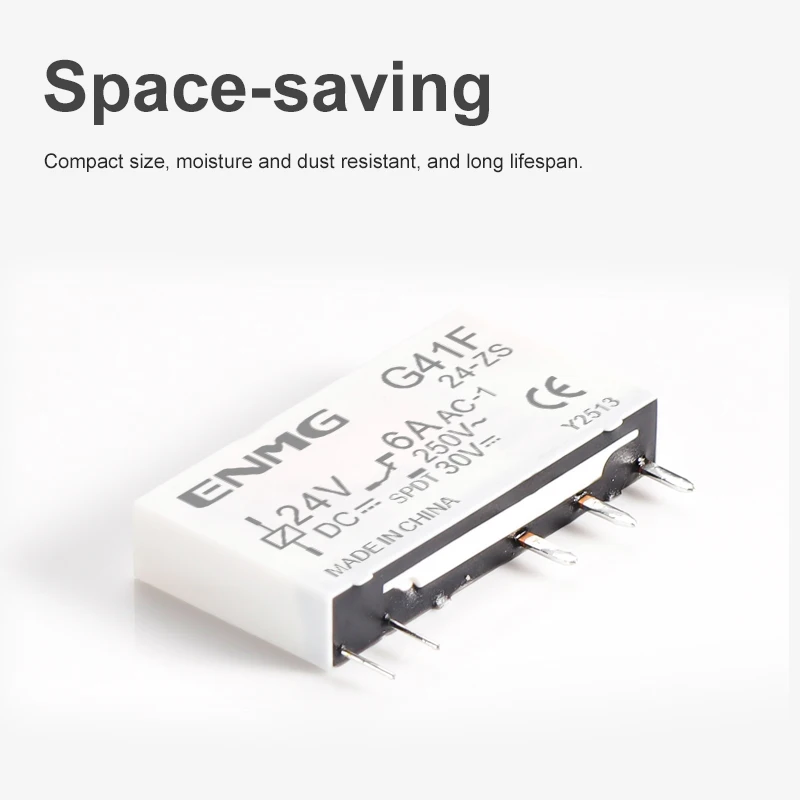 ENMG Slim-Profile Intermediate Relay G41F – Ultra-Thin Thin-Film Electromagnetic Relay Module (Model HF41F-24-ZS) for High 250V