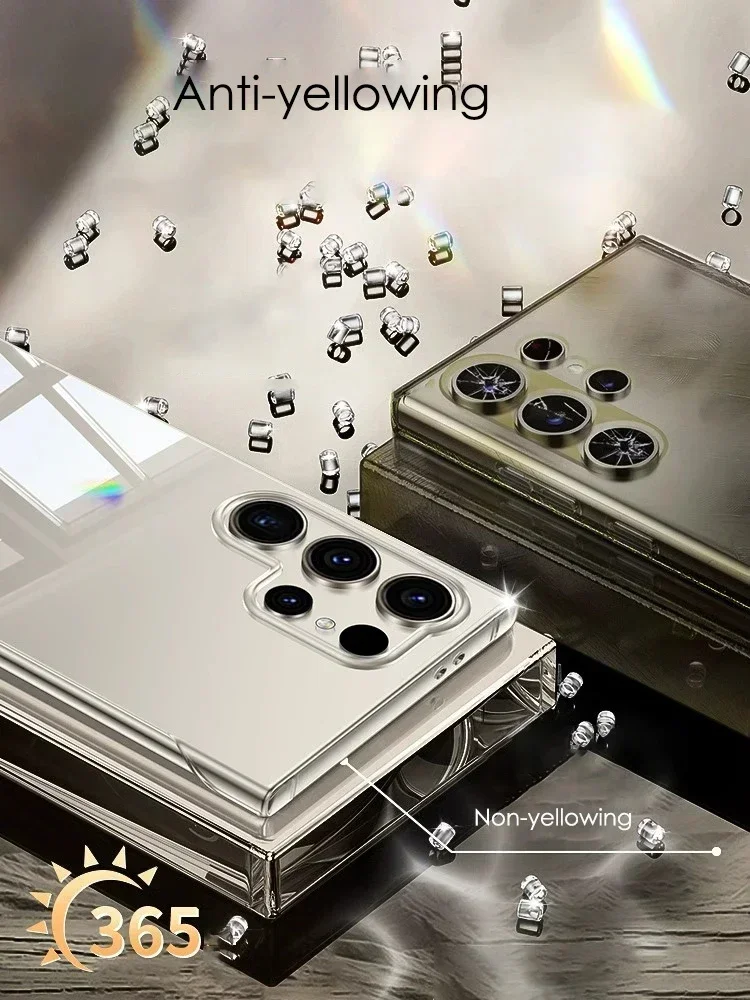 Transparente Rahmenlose Handyhülle für Samsung S26 S25 S24 Plus S23 S22 S26 Ultra mit Kameraschutz und Stoßfestigkeit – Detail 5