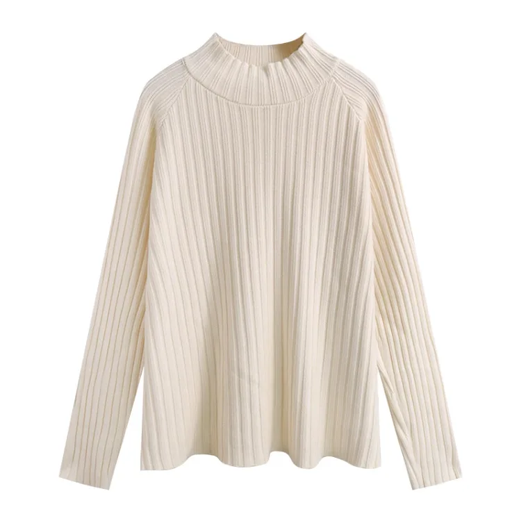 Femmes pull pull col roulé basique pull automne hiver tricot vêtements à manches longues doux tricots hauts couleur unie