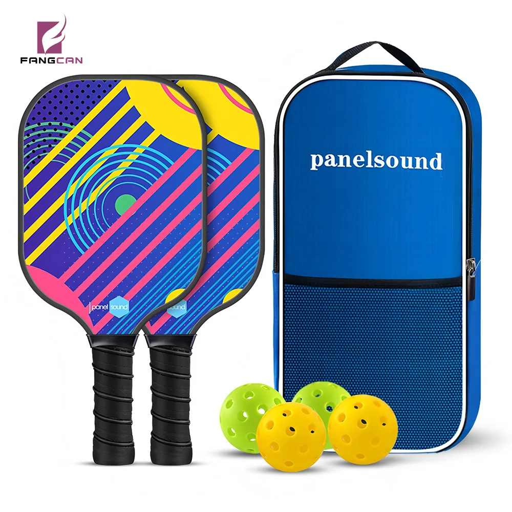 FANGCAN Fiberglass Pickleball Paddle Set met 4 ballen voor binnen- en buitentraining, balans, kracht en controle