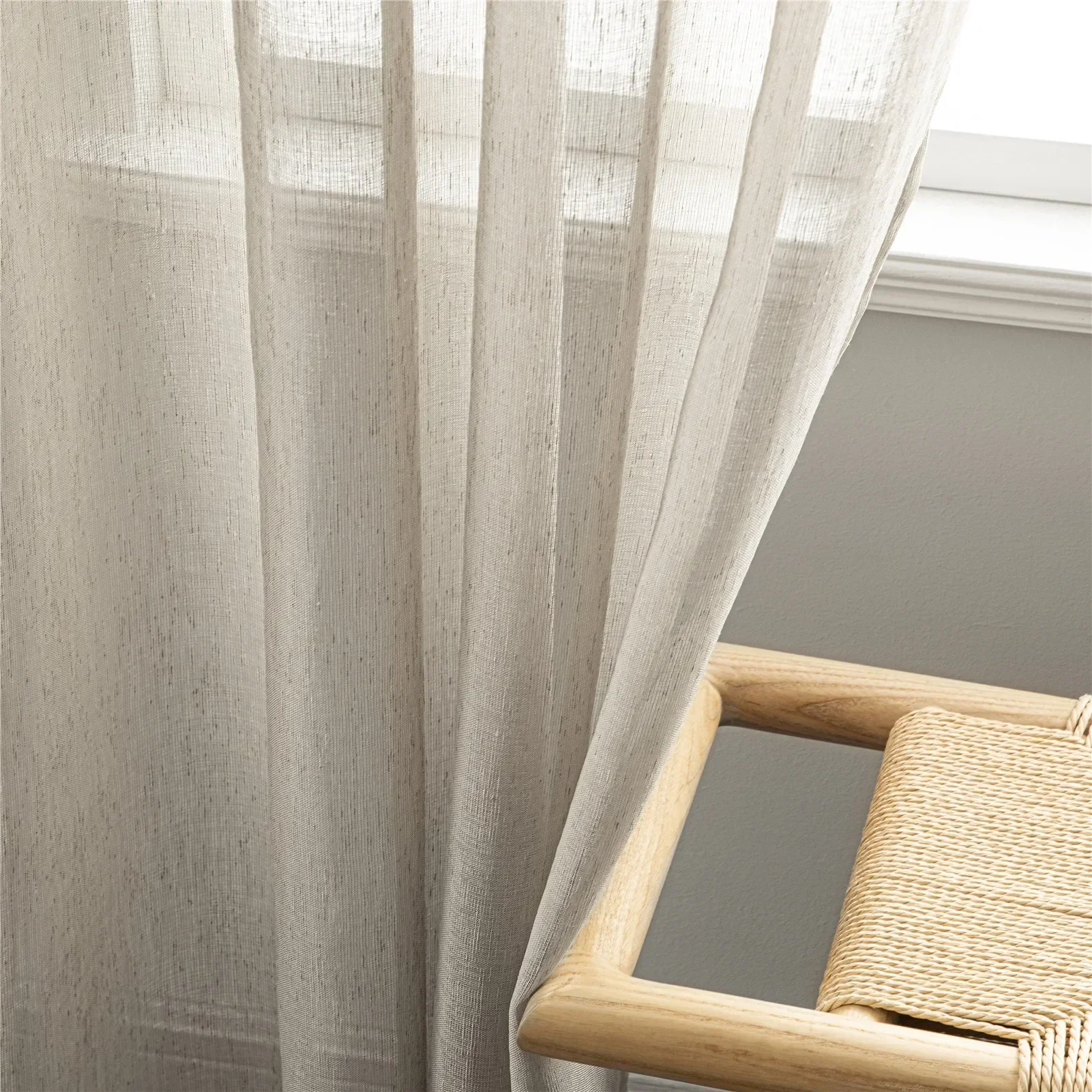 White Tulle Curtains For Living Room Linen Blackout Kitchen Transparent Bedroom Dining Room Home Decor Custom Modern Minimalist
